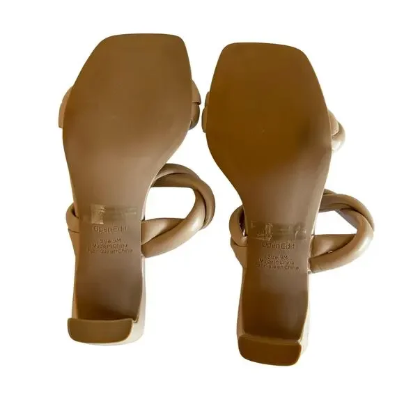 Open Edit Women's Remmy Beige Braided Twist
Strappy Sandals Size 9 - Picture 6 of 7